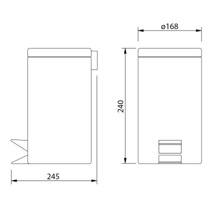 Aqualine - Atkritumu tvertne SIMPLE LINE 3 l matēts balts