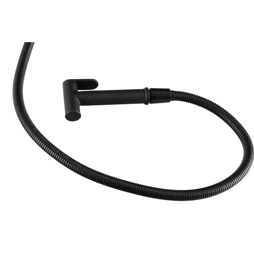 Aqualine - Bidē krāns ar dušu iebūvējamai uzstādīšanai matēts melna