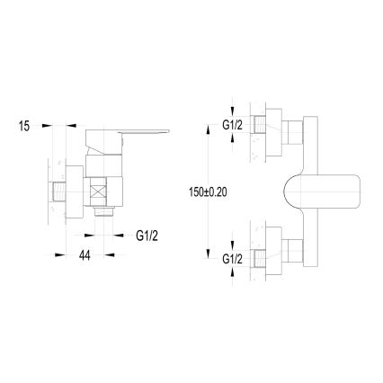 Aqualine - DAPHNE dušas jaucējkrāns, spīdīgs hroms