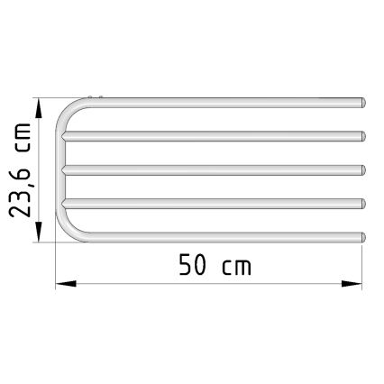 Aqualine - Dvieļu turētāja sliede sildelementam 50 cm balta