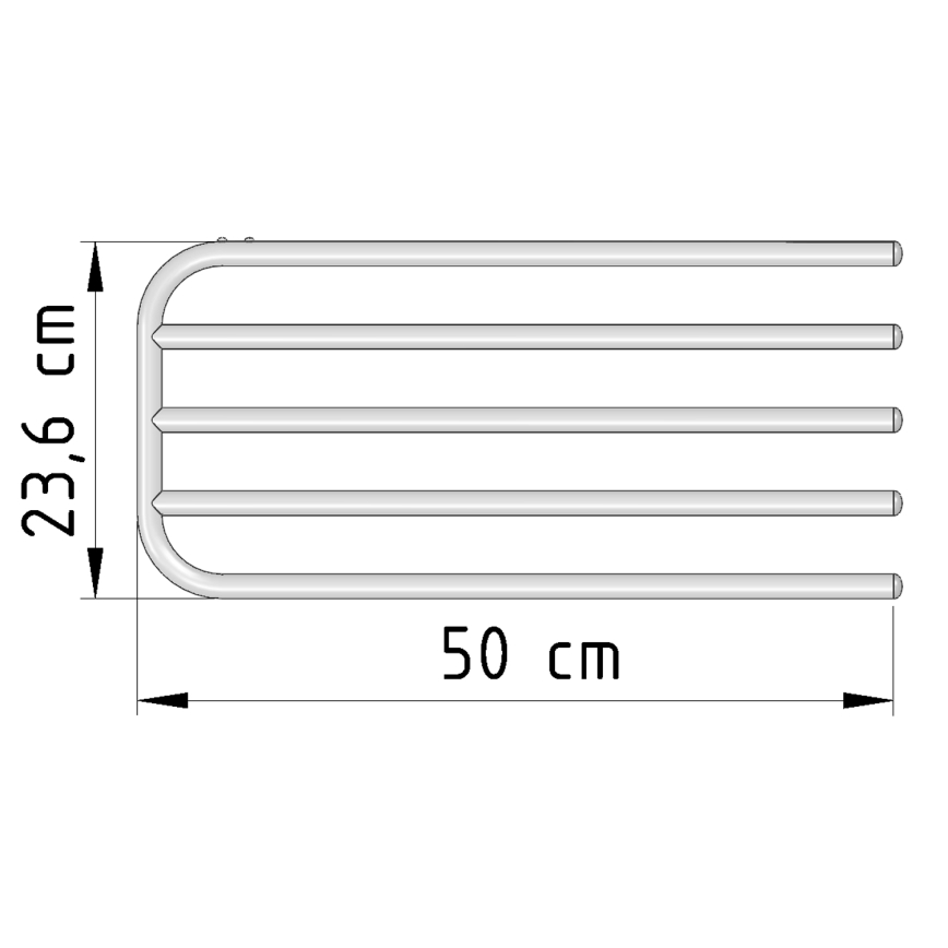 Aqualine - Dvieļu turētāja sliede sildelementam 50 cm balta