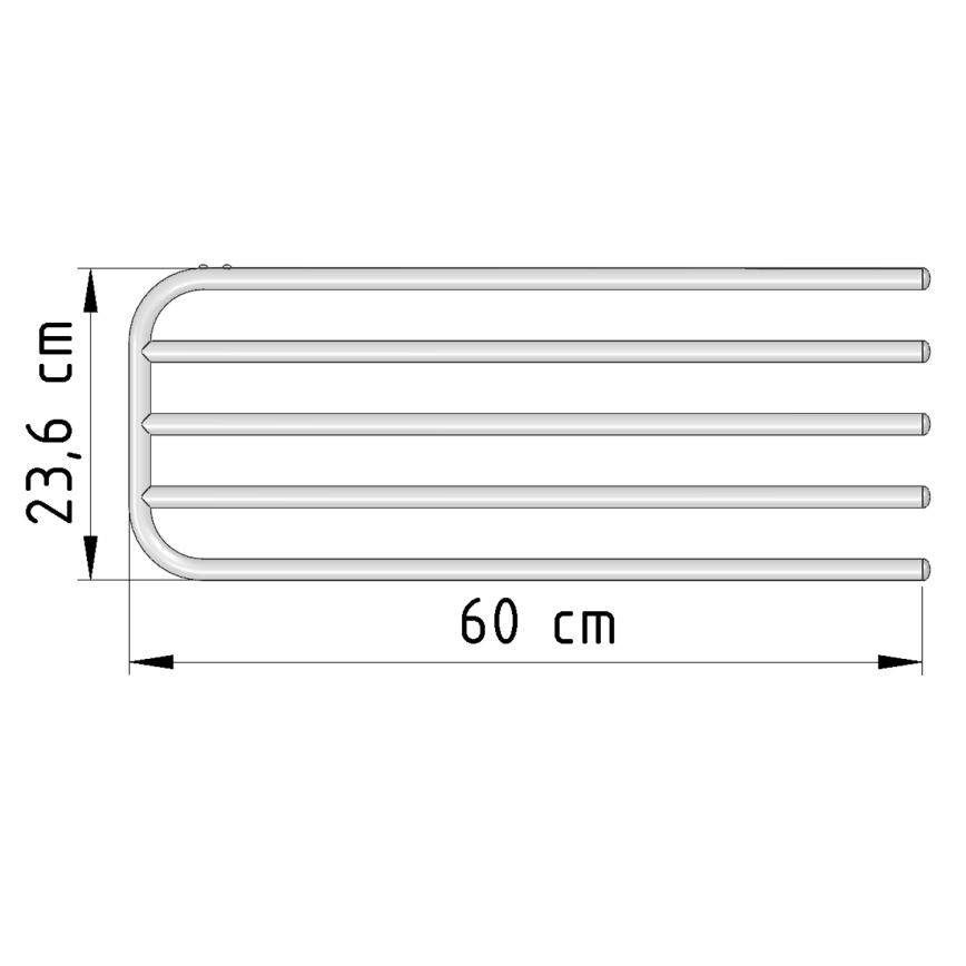 Aqualine - Dvieļu turētāja sliede sildelementam 60 cm balta