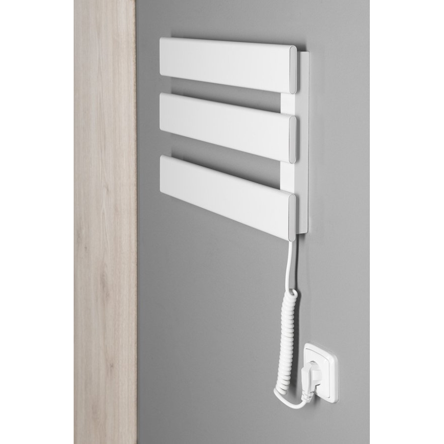 Aqualine - Elektriskais dvieļu žāvētājs ELVIS 50W/230V 34,2 cm balta pa labi