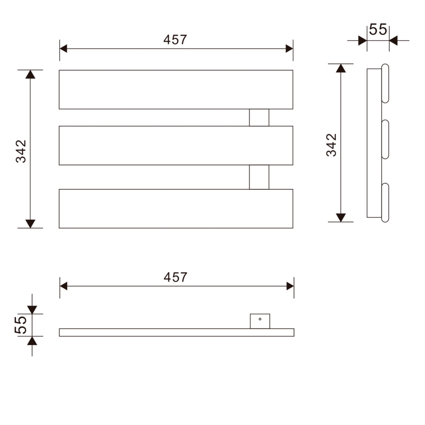 Aqualine - Elektriskais dvieļu žāvētājs ELVIS 50W 46x34 cm balts