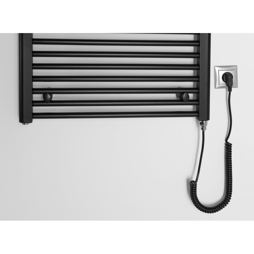 Aqualine - Elektriskais vannas istabas radiators DIRECT-E 400W 96x60 cm matēts melns