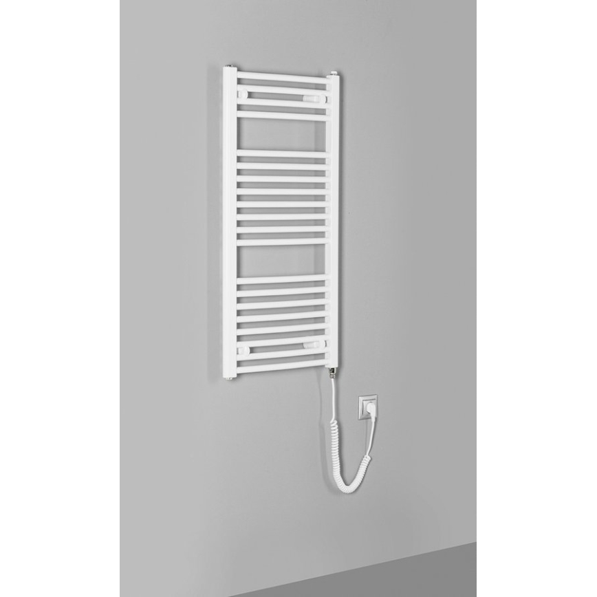 Aqualine - Elektriskais vannas istabas radiators ORBIT-E 300 W, 96 x 45 cm, balts, apaļš
