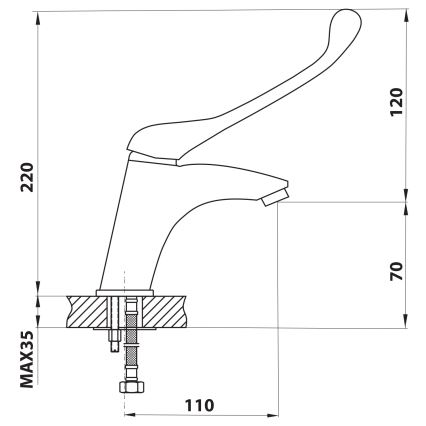 Aqualine - Izlietnes jaucējkrāns KASIOPEA 22 cm spīdīgs hroms