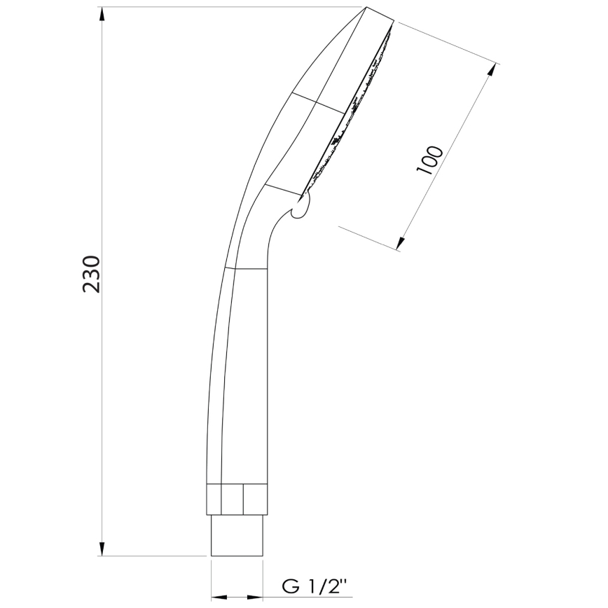 Aqualine - matēta melna rokas duša Ø 10 cm