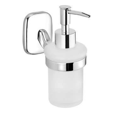 Aqualine - Sienas ziepju dozators RUMBA 160 mm pienīgs stikls/spīdīgi hromēts