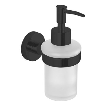 Aqualine - Sienas ziepju dozators SAMBA 150 matēts pienīgs stikls/matēts melna
