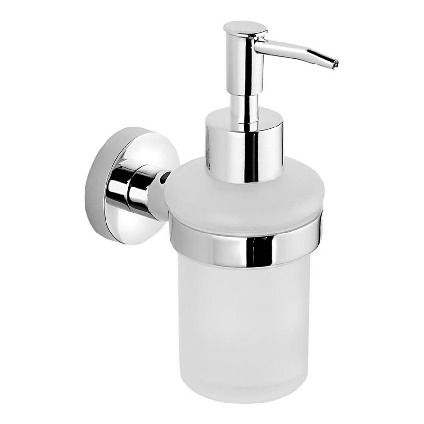 Aqualine - Sienas ziepju dozators SAMBA 150 mm pienīgs stikls/spīdīgi hromēts