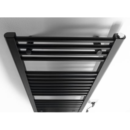 Aqualine - Vannas istabas elektriskais radiators DIRECT-E 300W/230V 96 cm matēts melna taisns