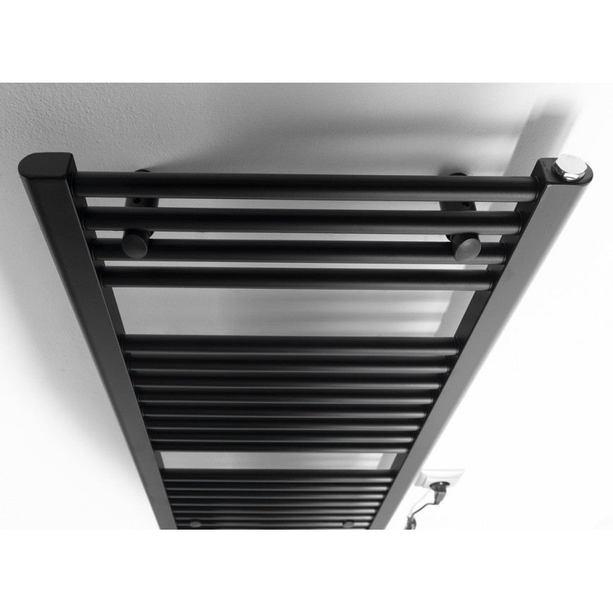 Aqualine - Vannas istabas elektriskais radiators DIRECT-E 300W/230V 96 cm matēts melna taisns