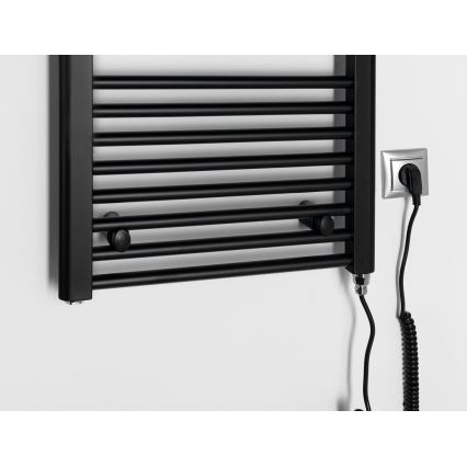 Aqualine - Vannas istabas elektriskais radiators DIRECT-E 300W/230V 96 cm matēts melna taisns