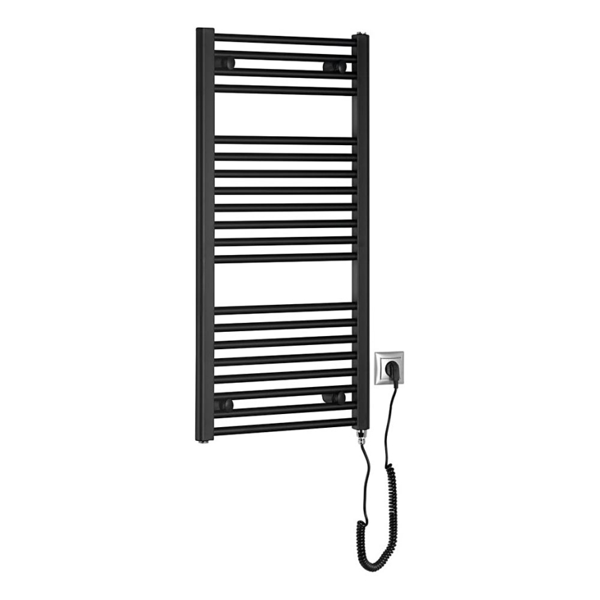 Aqualine - Vannas istabas elektriskais radiators DIRECT-E 300W/230V 96 cm matēts melna taisns