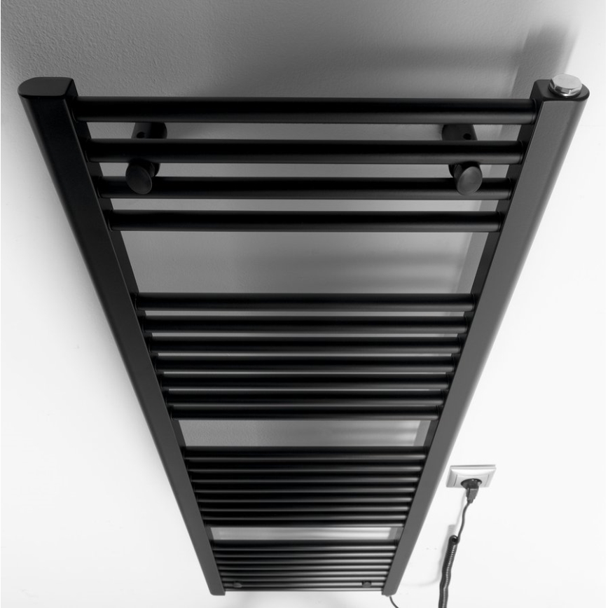 Aqualine - Vannas istabas elektriskais radiators DIRECT-E 400W 132x45 cm matēts melns