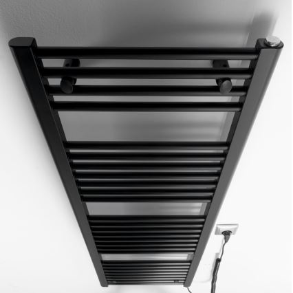 Aqualine - Vannas istabas elektriskais radiators DIRECT-E 400W/230V 132 cm matēts melna taisns