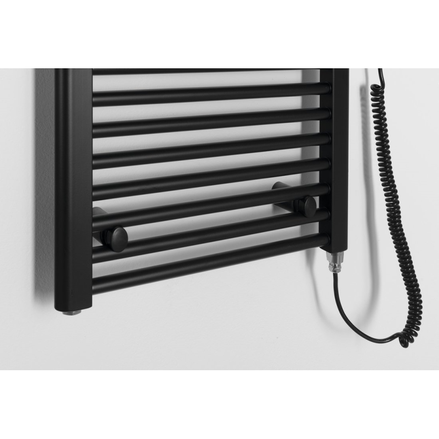 Aqualine - Vannas istabas elektriskais radiators DIRECT-E 400W/230V 132 cm matēts melna taisns