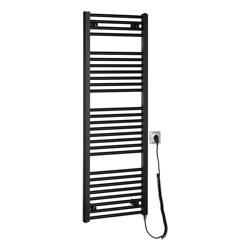 Aqualine - Vannas istabas elektriskais radiators DIRECT-E 400W/230V 132 cm matēts melna taisns