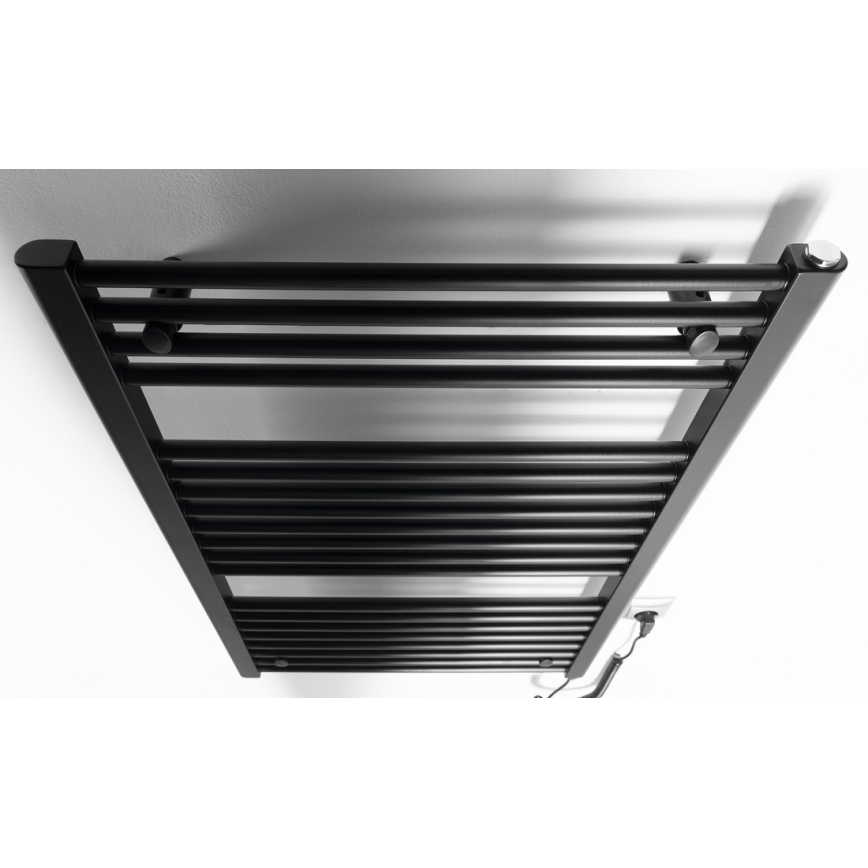 Aqualine - Vannas istabas elektriskais radiators DIRECT-E 400W/230V 96 cm matēts melna taisns