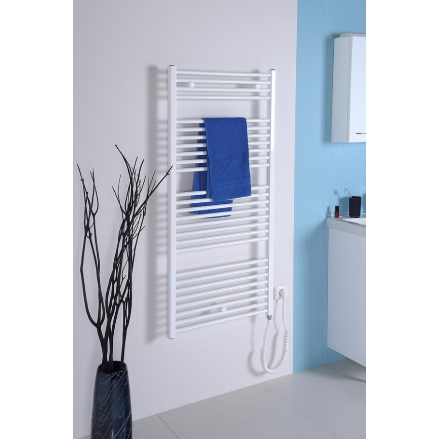 Aqualine - Vannas istabas elektriskais radiators DIRECT-E 600W/230V 132 cm balta taisns