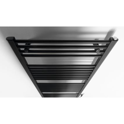 Aqualine - Vannas istabas elektriskais radiators DIRECT-E 600W/230V 132 cm matēts melna taisns