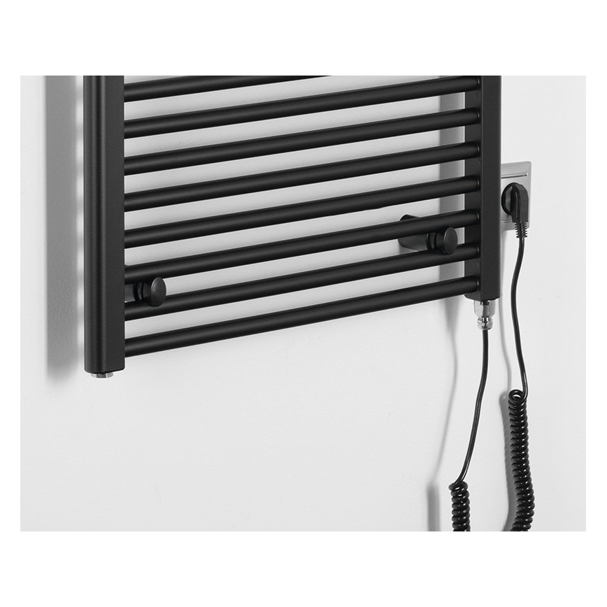 Aqualine - Vannas istabas elektriskais radiators DIRECT-E 600W/230V 132 cm matēts melna taisns