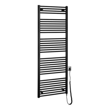Aqualine - Vannas istabas elektriskais radiators DIRECT-E 800W 168x60 cm matētas melnas krāsas