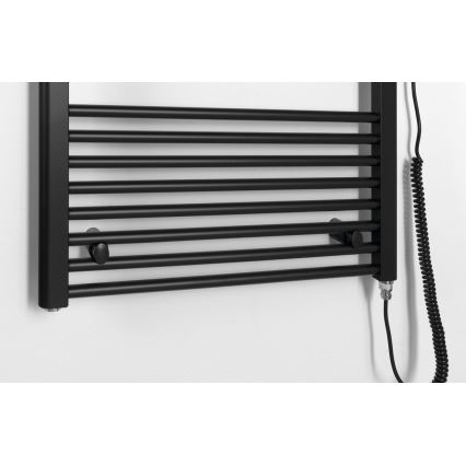 Aqualine - Vannas istabas elektriskais radiators DIRECT-E 800W 168x60 cm matētas melnas krāsas