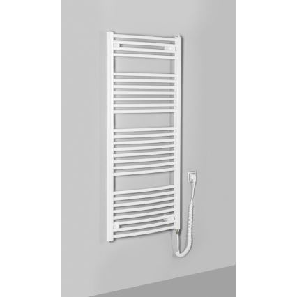Aqualine - Vannas istabas elektriskais radiators ORBIT-E 600W 132x60 cm balts apaļš
