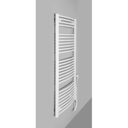 Aqualine - Vannas istabas elektriskais radiators ORBIT-E 600W 132x60 cm balts apaļš
