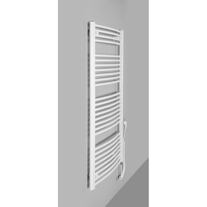 Aqualine - Vannas istabas elektriskais radiators ORBIT-E 600W 132x60 cm balts apaļš