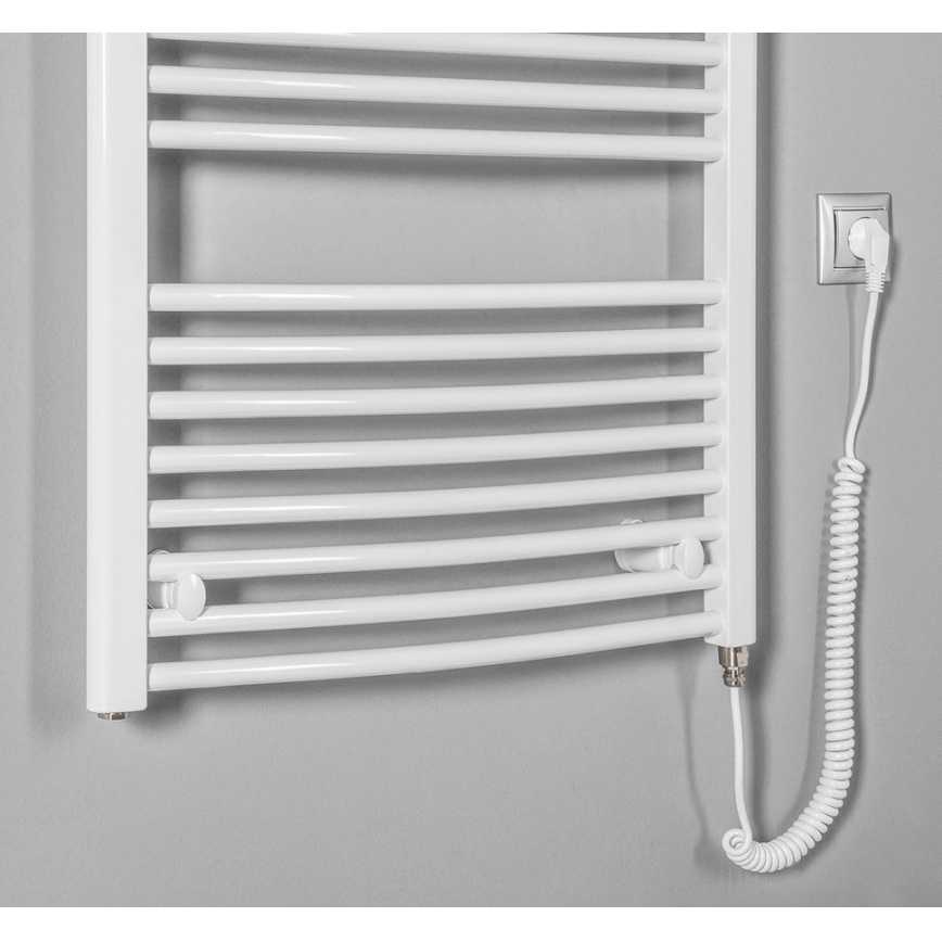 Aqualine - Vannas istabas elektriskais radiators ORBIT-E 600W 132x60 cm balts apaļš