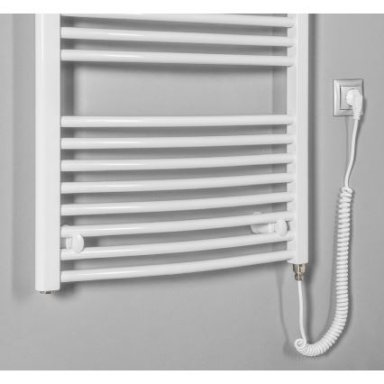 Aqualine - Vannas istabas elektriskais radiators ORBIT-E 600W/230V 132 cm balta apaļa
