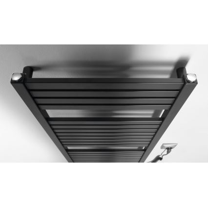 Aqualine - Vannas istabas elektriskais radiators TONDI-E 300W/230V 97 cm matēts melna taisns