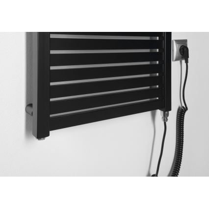 Aqualine - Vannas istabas elektriskais radiators TONDI-E 300W/230V 97 cm matēts melna taisns