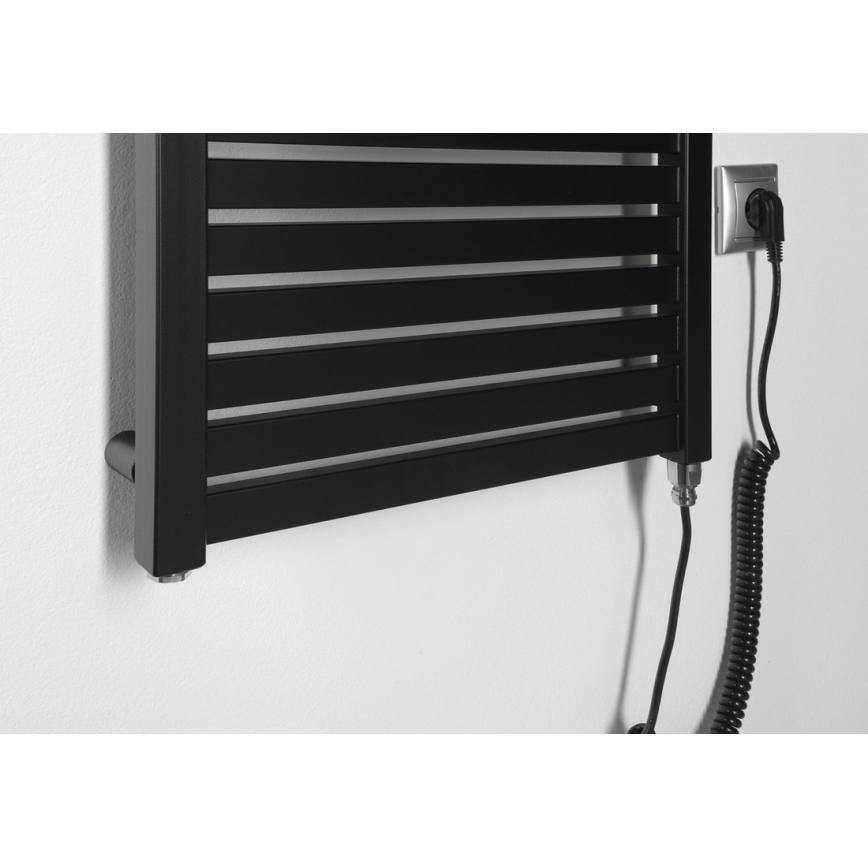 Aqualine - Vannas istabas elektriskais radiators TONDI-E 300W/230V 97 cm matēts melna taisns