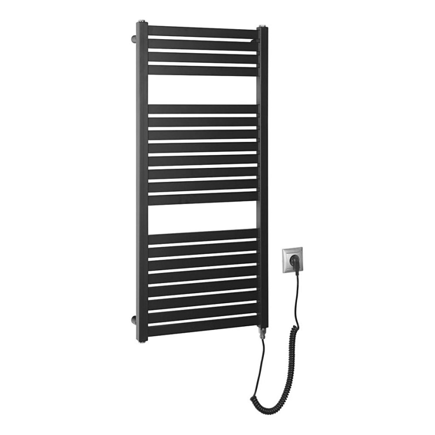 Aqualine - Vannas istabas elektriskais radiators TONDI-E 300W/230V 97 cm matēts melna taisns