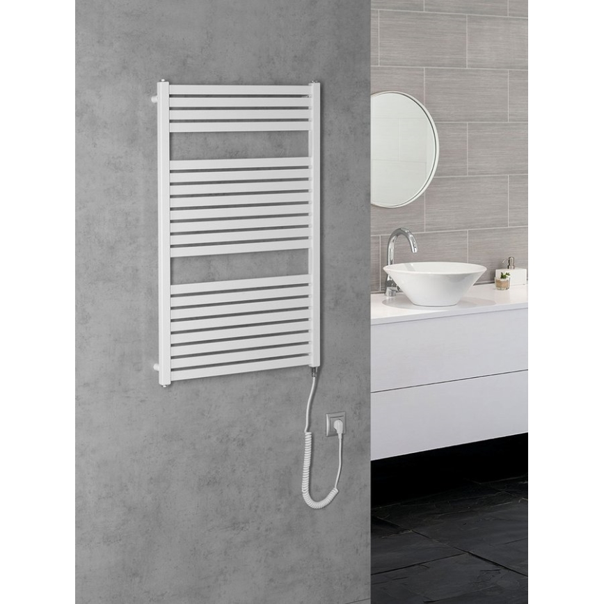 Aqualine - Vannas istabas elektriskais radiators TONDI-E 400W/230V 97 cm balta taisns