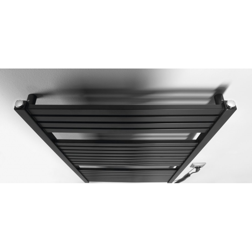 Aqualine - Vannas istabas elektriskais radiators TONDI-E 400W/230V 97 cm matēts melna taisns