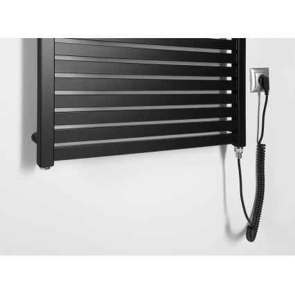 Aqualine - Vannas istabas elektriskais radiators TONDI-E 400W/230V 97 cm matēts melna taisns