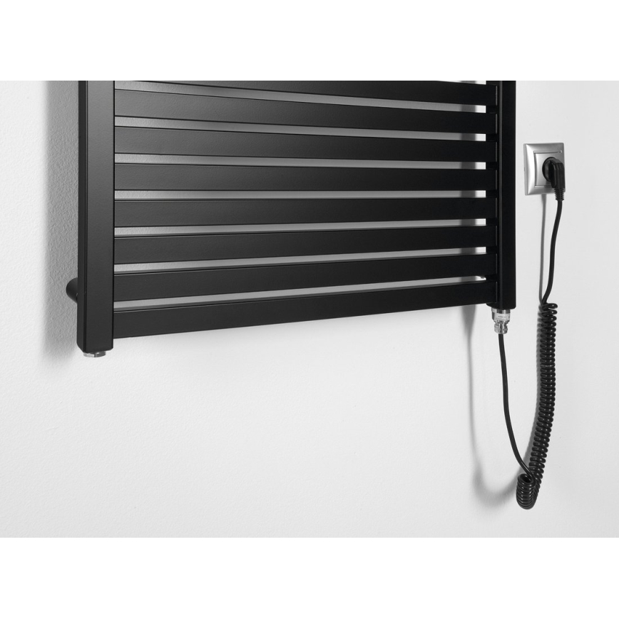 Aqualine - Vannas istabas elektriskais radiators TONDI-E 400W/230V 97 cm matēts melna taisns