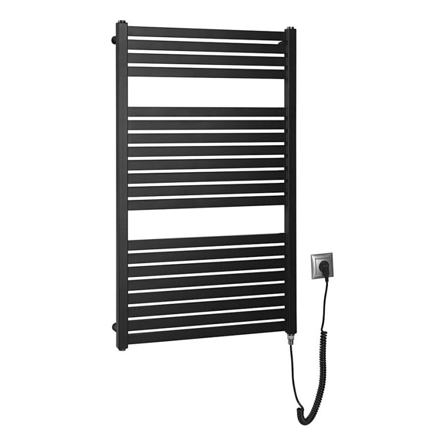 Aqualine - Vannas istabas elektriskais radiators TONDI-E 400W/230V 97 cm matēts melna taisns