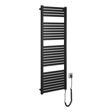 Aqualine - Vannas istabas elektriskais radiators TONDI-E 500W 133x45 cm, matētas melnas krāsas