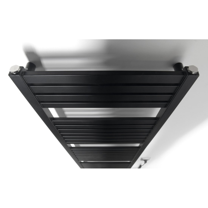 Aqualine - Vannas istabas elektriskais radiators TONDI-E 500W 133x45 cm, matētas melnas krāsas