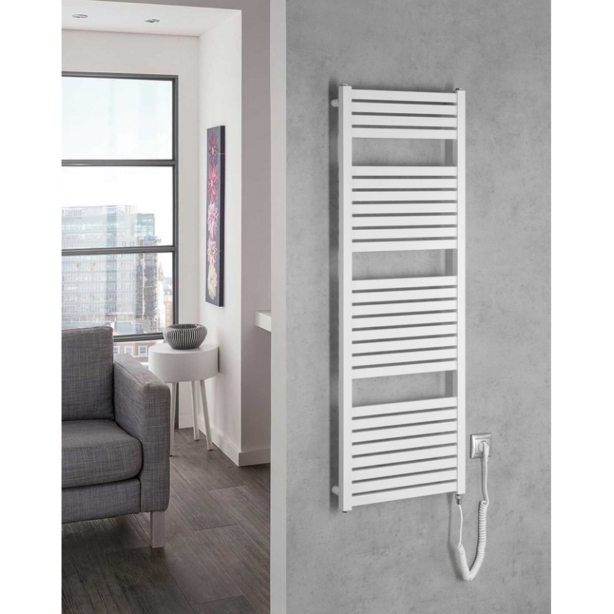 Aqualine - Vannas istabas elektriskais radiators TONDI-E 500W/230V 133 cm balta taisns