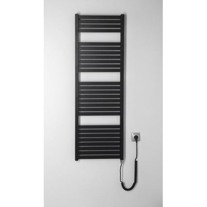 Aqualine - Vannas istabas elektriskais radiators TONDI-E 500W/230V 133 cm matēts melna taisns