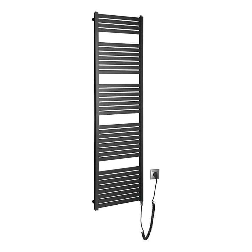 Aqualine - Vannas istabas elektriskais radiators TONDI-E 600W/230V 169 cm matēts melna taisns