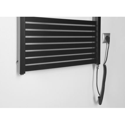 Aqualine - Vannas istabas elektriskais radiators TONDI-E 800 W 169 x 60 cm matētā melnā krāsā