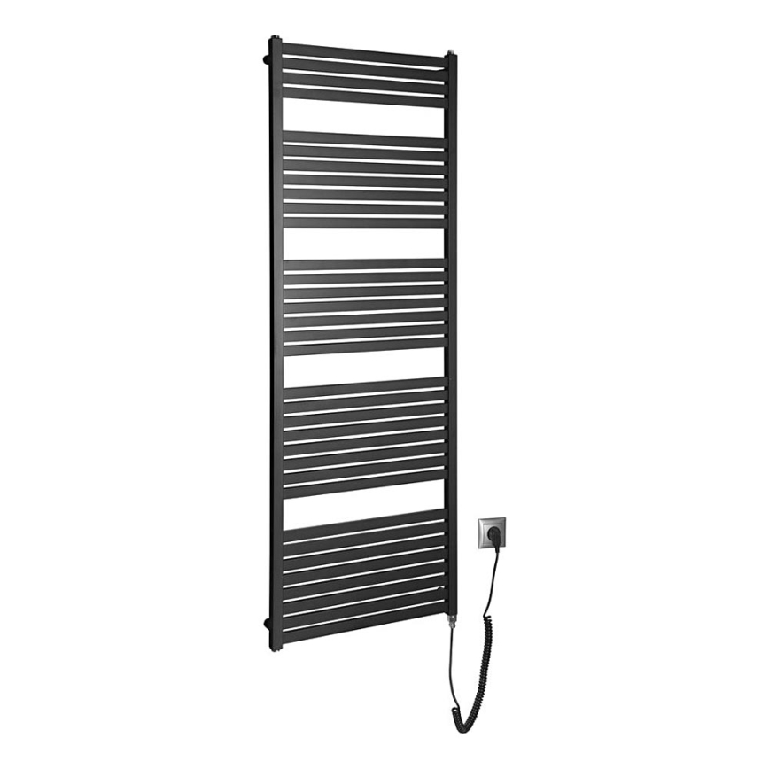 Aqualine - Vannas istabas elektriskais radiators TONDI-E 800W/230V 169 cm matēts melna taisns